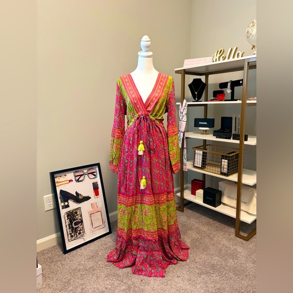 Anthropologie x Raga Lennon plunge maxi dress NWT - Large - Picture 8 of 13